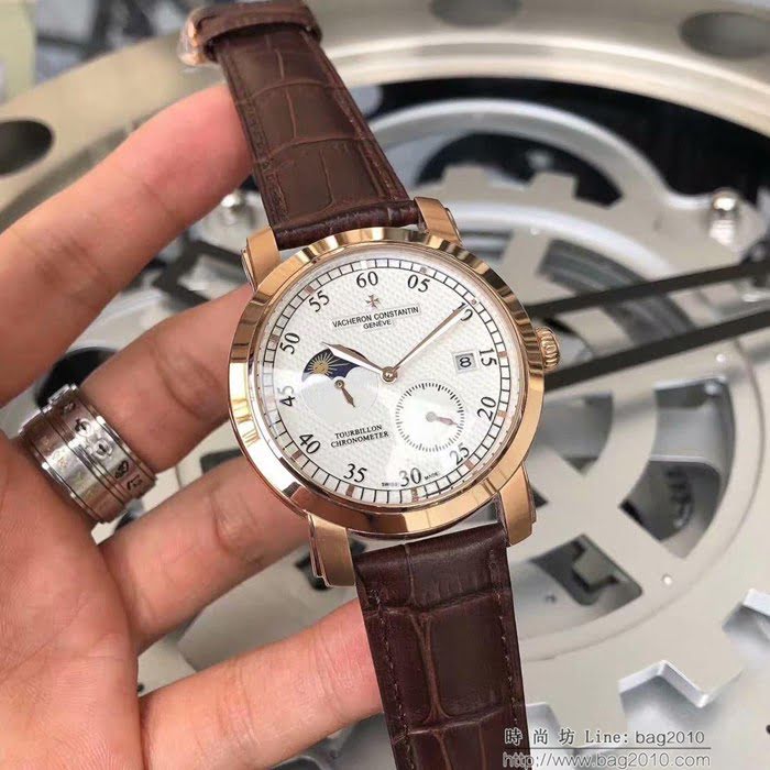 江詩丹頓 Vacheron Constantin 大氣爆款 頂級機械機芯 真牛皮錶帶 精品男士腕表  wssb4858